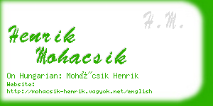 henrik mohacsik business card